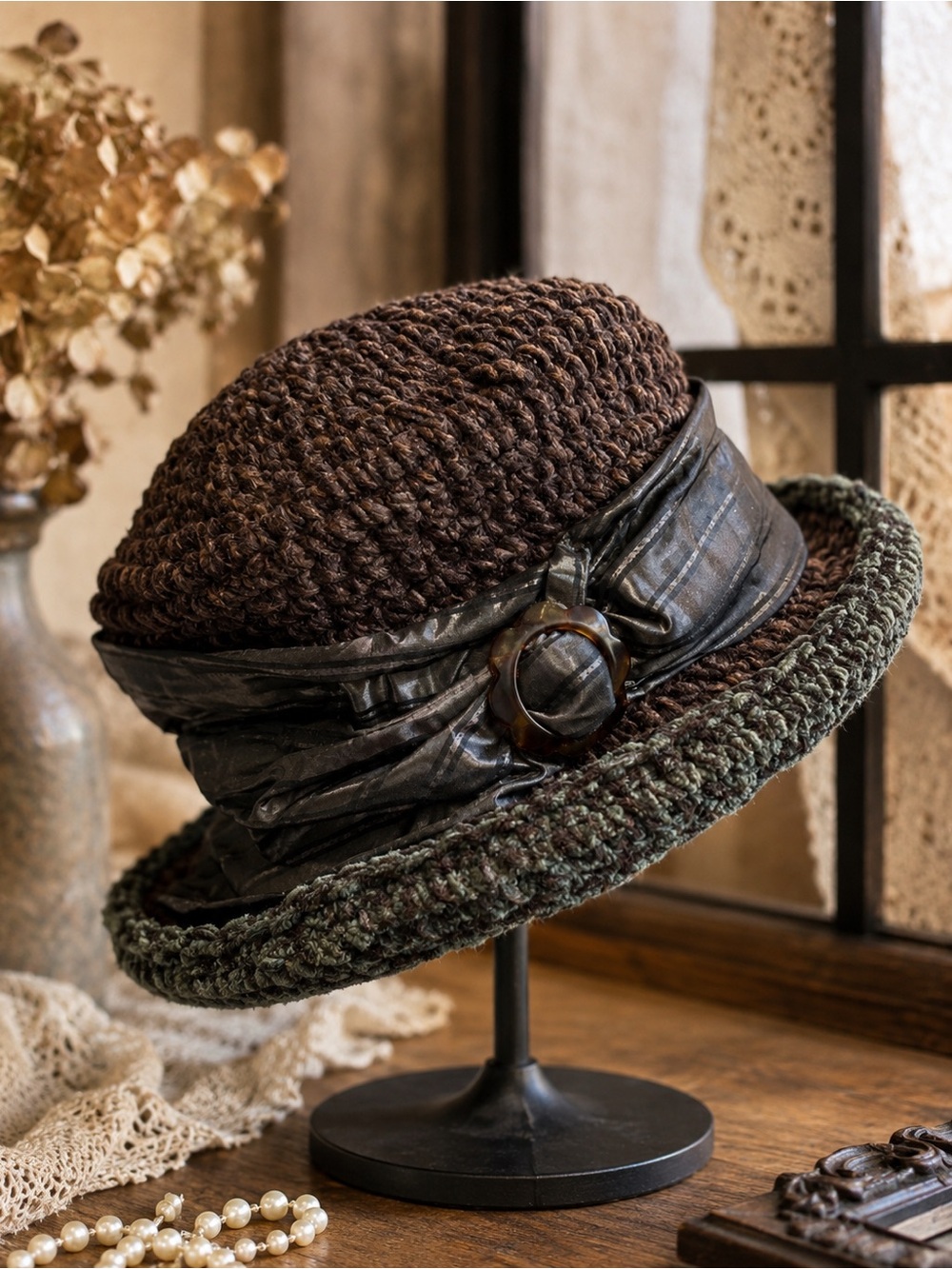 Kate Sheckler Hand-Crochet Chenille Cloche Hat - Made in Canada